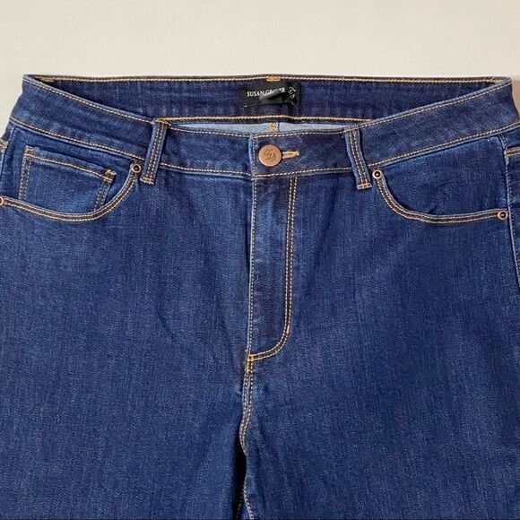 Susan Graver | High Rise Boot Jeans with Raw Hem - Picture 2 of 7